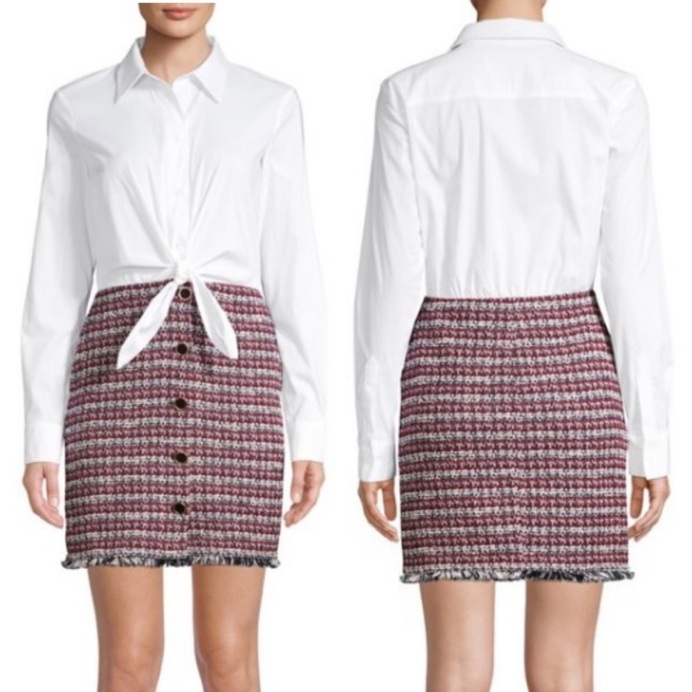 Bailey 44 Button Tweed Shirt dress